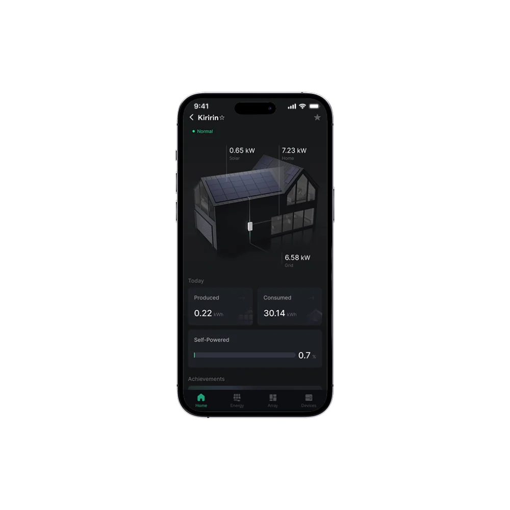 Application Atmozen d'Atmoce sur smartphone, suivi panneau par panneau proposé par Avenir Eco