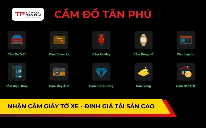 Hình ảnh minh họa: Cầm Đồ Tân Phú nhận cầm giấy tờ xe định giá tài sản cao