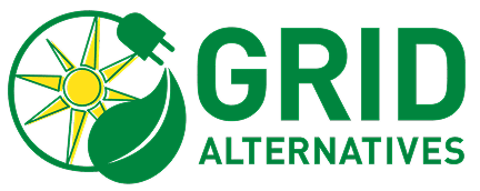 Grid Alternatives logo with sun, leaf, and solar panel symbol