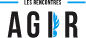 Logo AGIR with letters A, G, I, and R in black and a blue bracket around the G and I