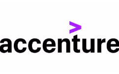 Logo Accenture with purple greater-than sign above the letter t.