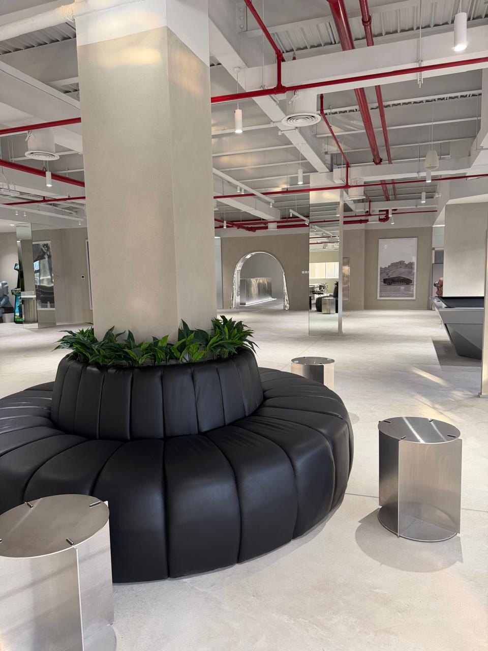 Circular planter banquette, creative studio, JAFZA