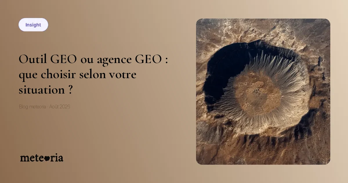 Outil GEO ou agence GEO : que choisir selon votre situation ?