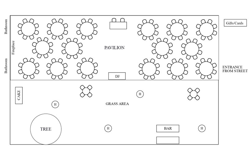 Outdoor Urban Garden Reception layout