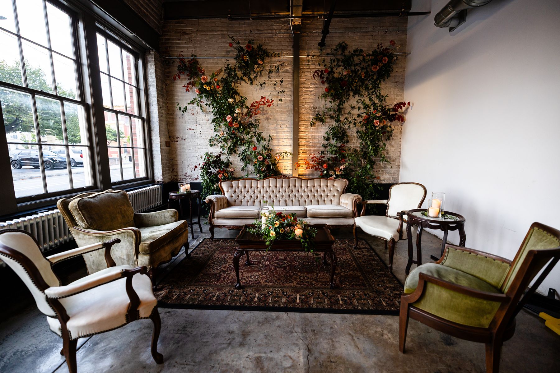 Couple posing together on a downtown street near The Bond Events, showcasing a modern micro wedding in York, Pennsylvania.