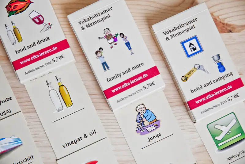 Auswahl an ELKA Vokabeltrainer und Memospiel