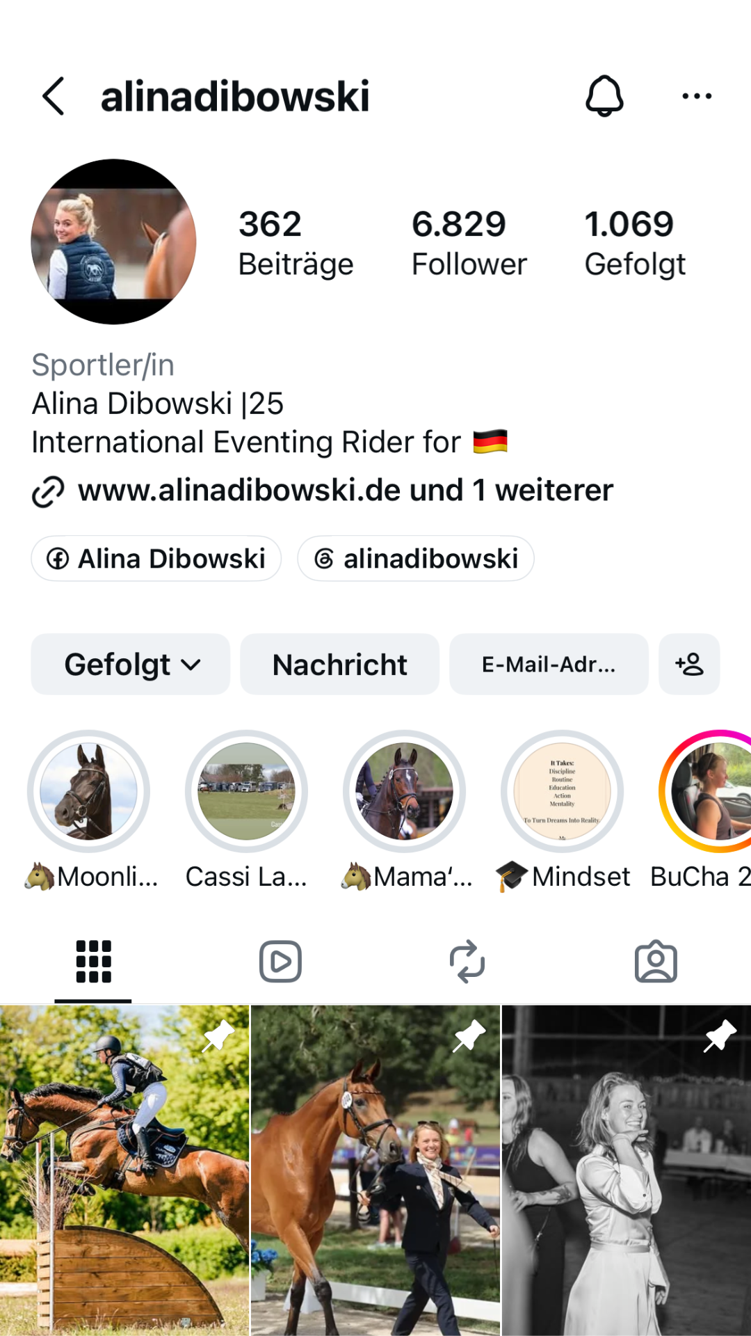 Instagram-Profil Alina Dibowski