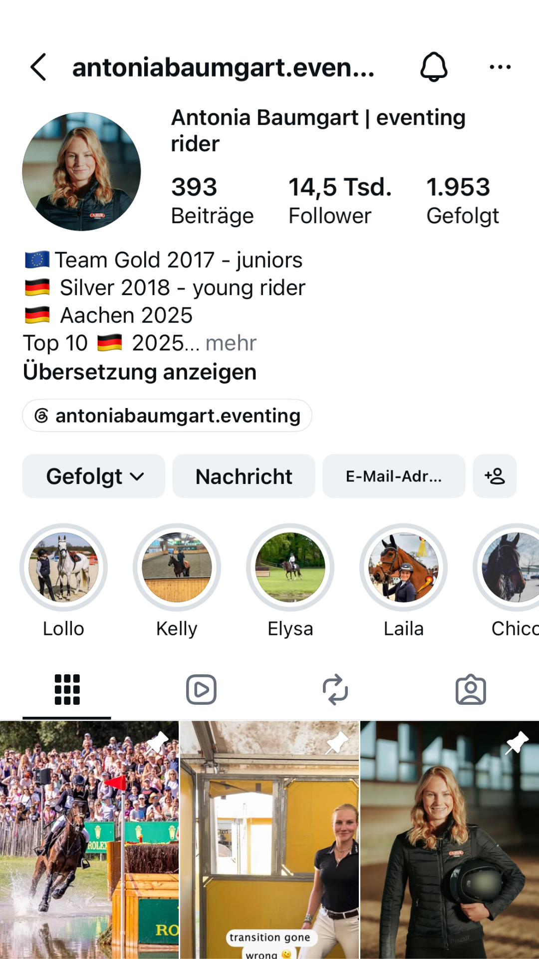 Instagram-Profil Antonia Baumgart