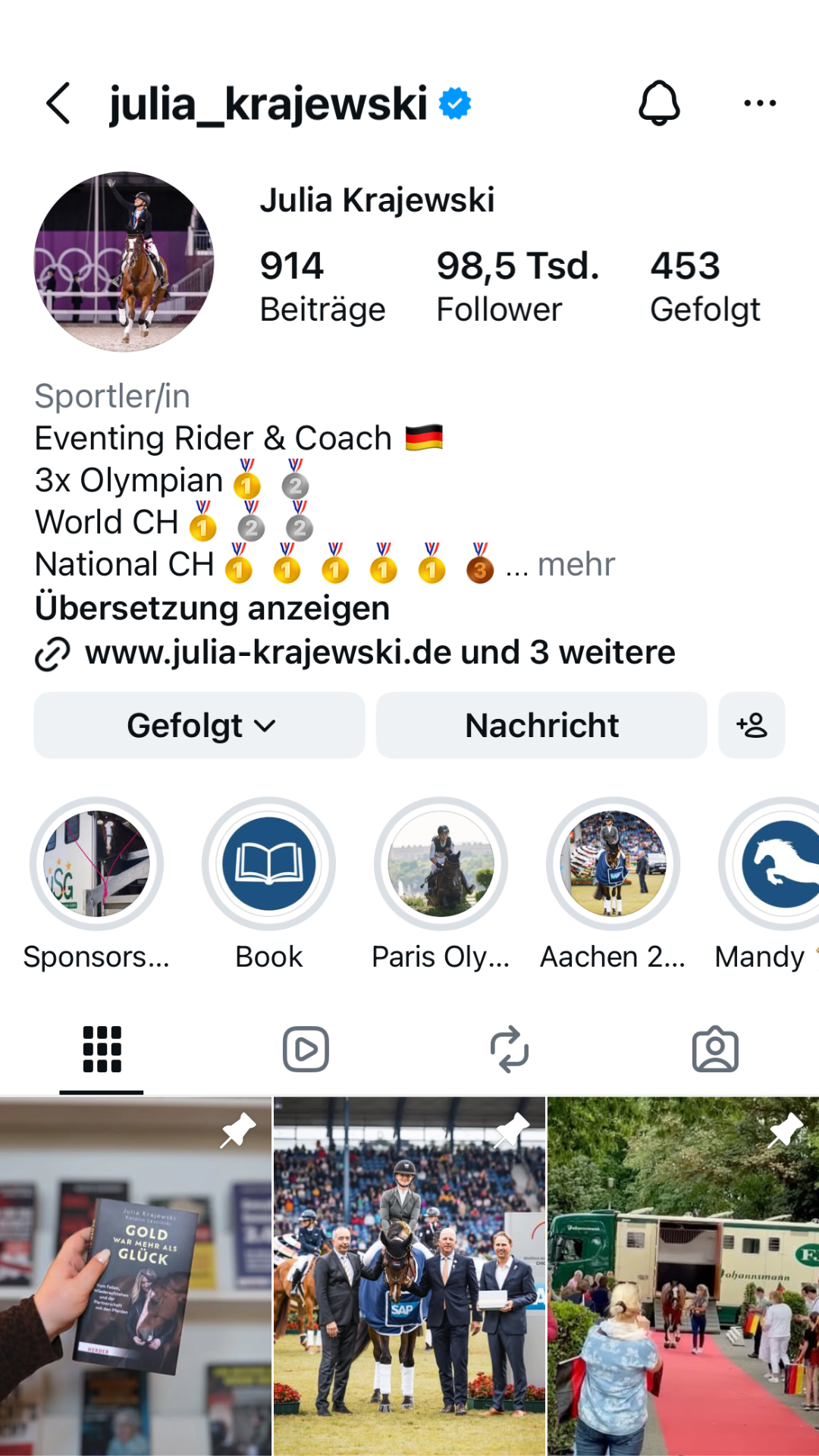 Instagram-Profil Julia Krajewski