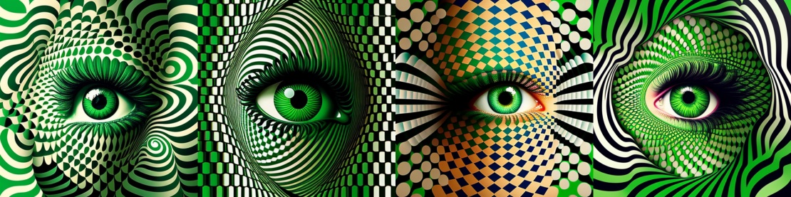 Запрос: Green eye, op art