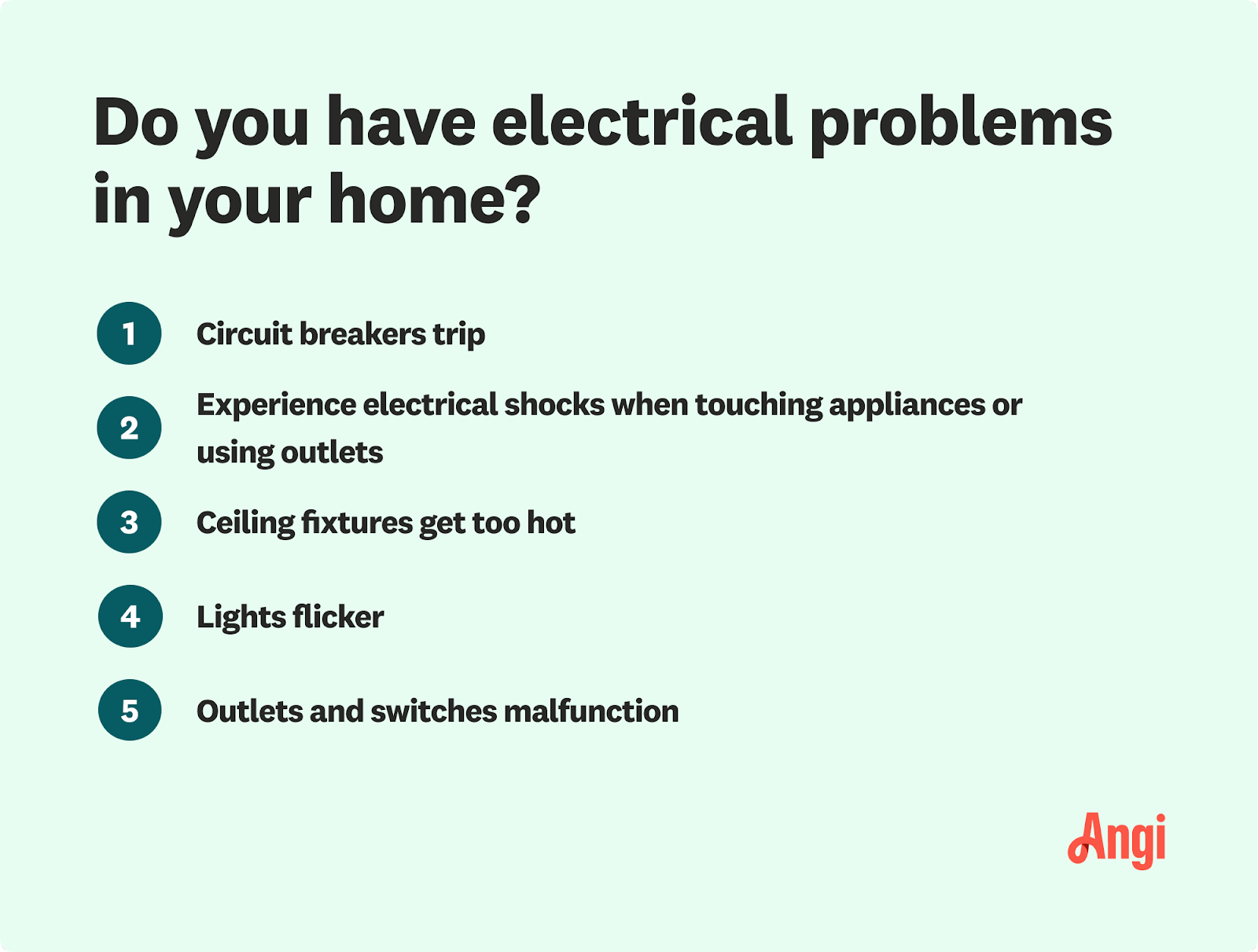 Common electrical problems in homes