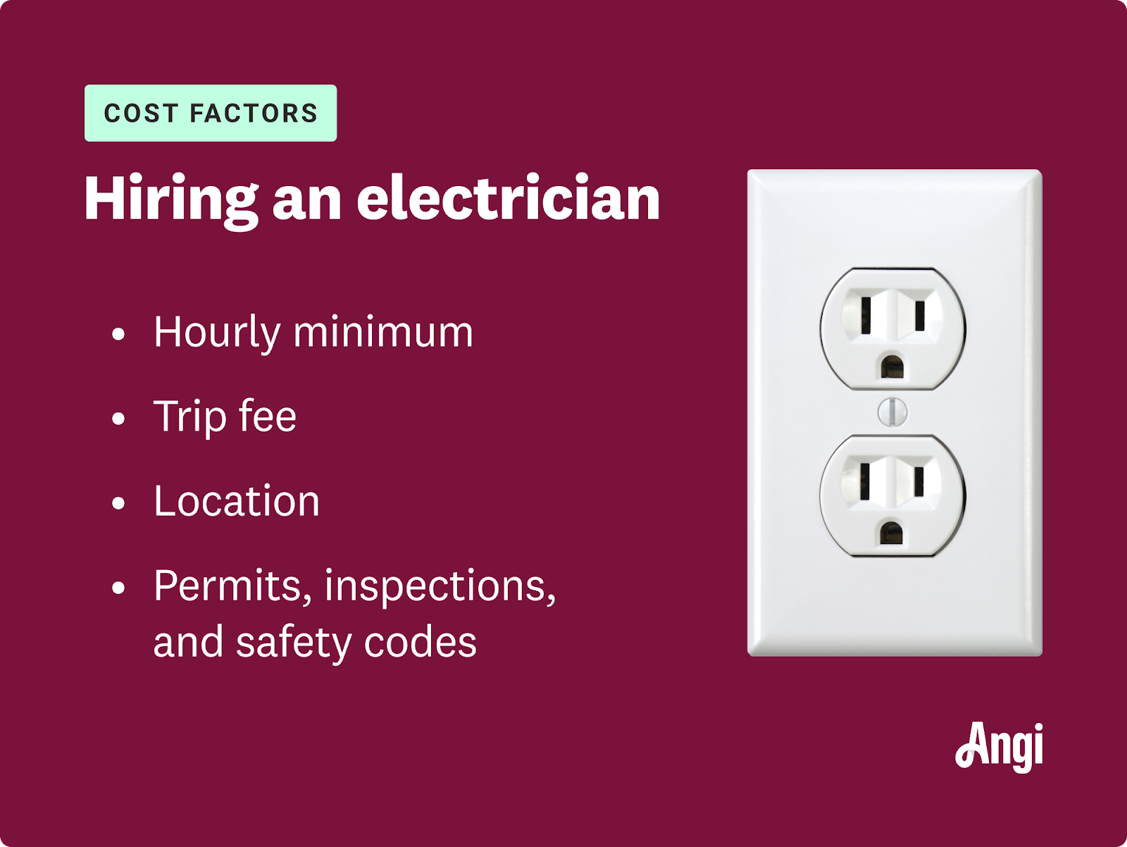 Electrician services cost factors