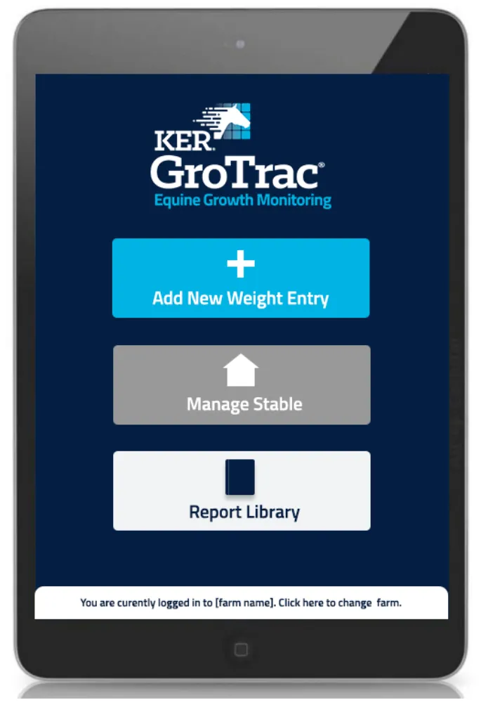 Gro Trac Mobile Home Screen with Report
