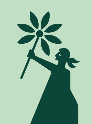 Marianne du climat qui tient un tournesol