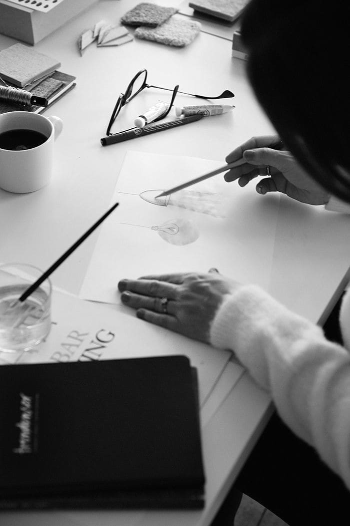 hands on drawing at the work table