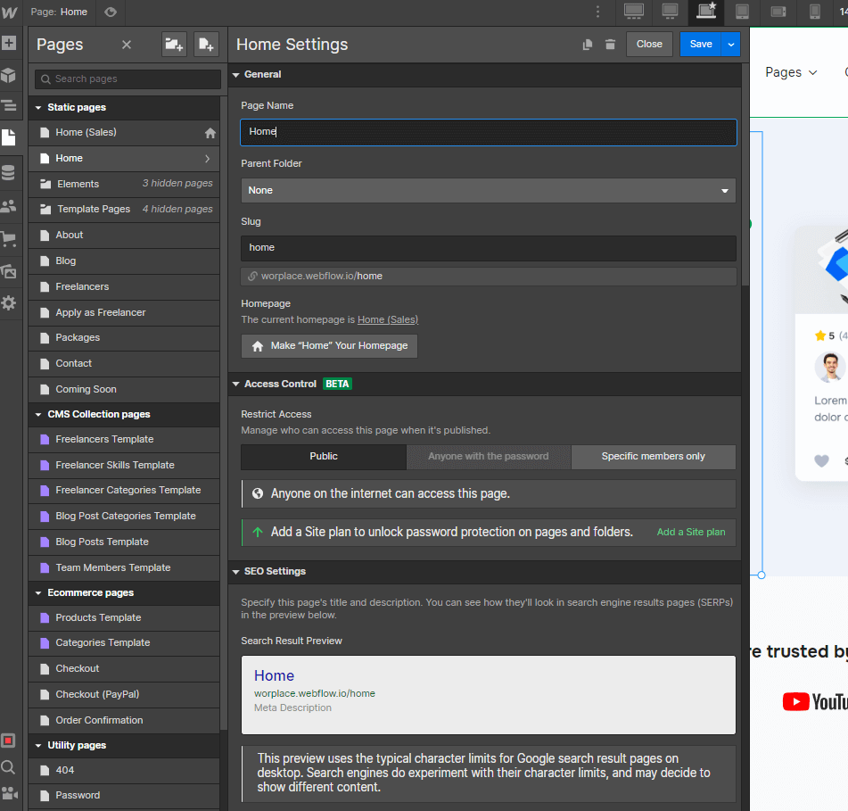 SEO - Workplace X Webflow Template