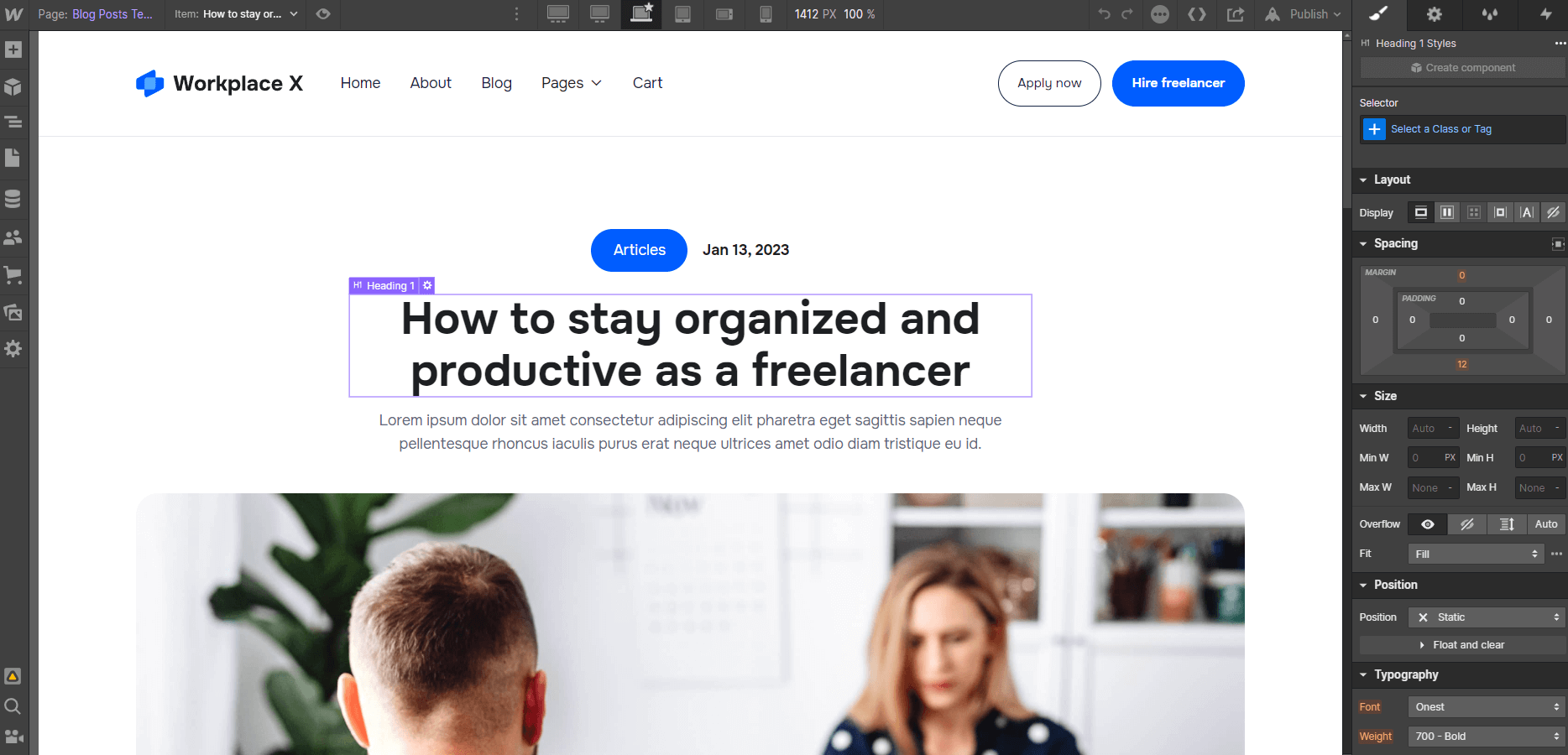 CMS Page - Workplace X Webflow Template