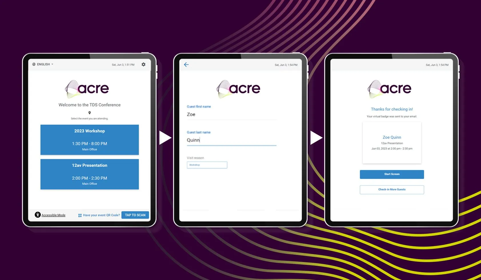 acre security visitor management updates: Quick Self Check-in