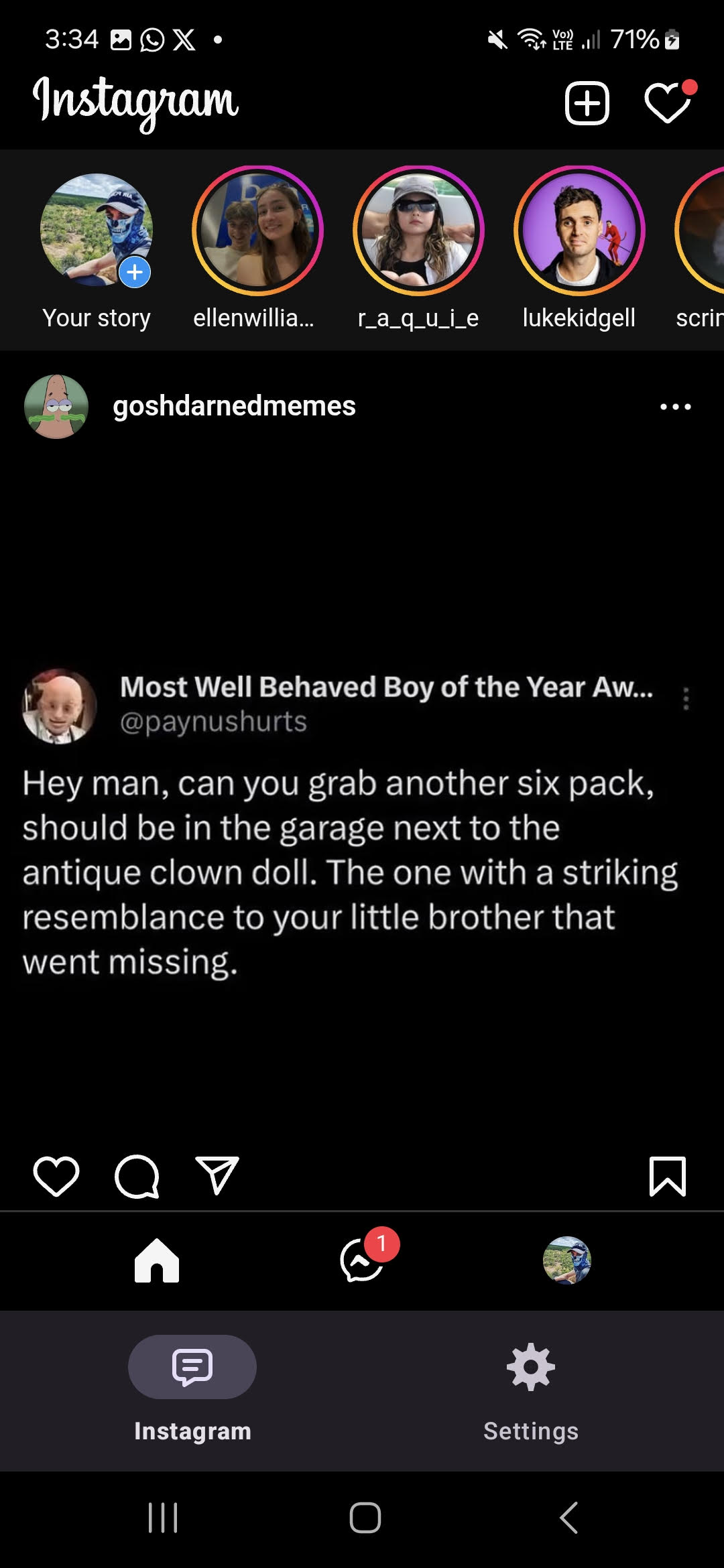 [interface] of an app in a dark mode setting