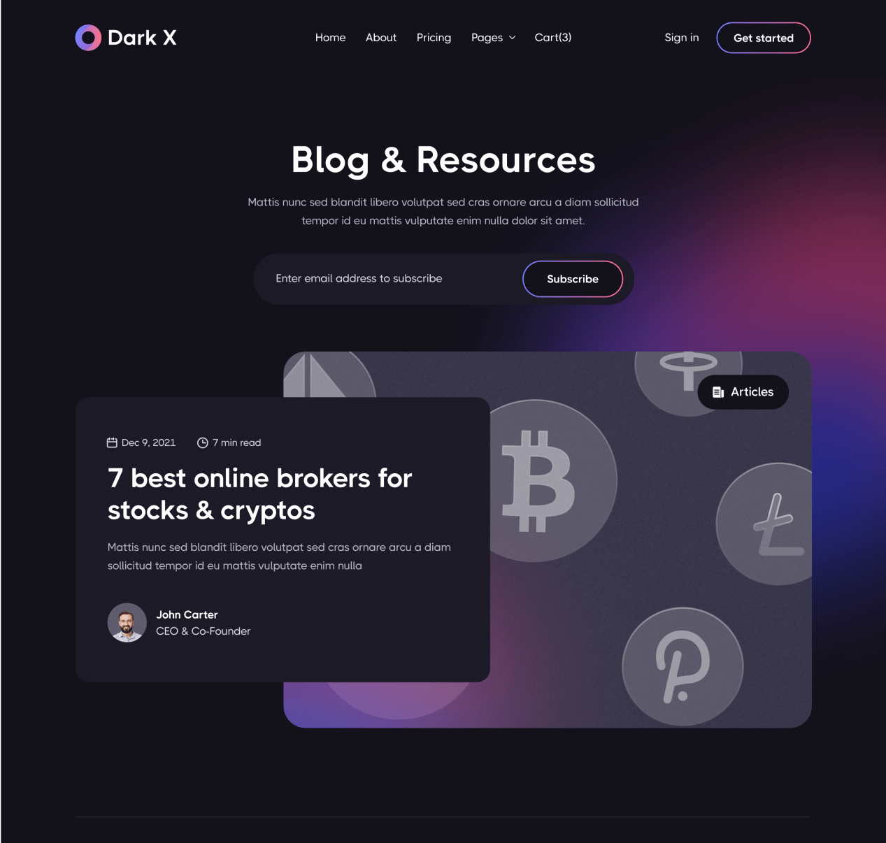 Blog Pages - Dark X Webflow Template