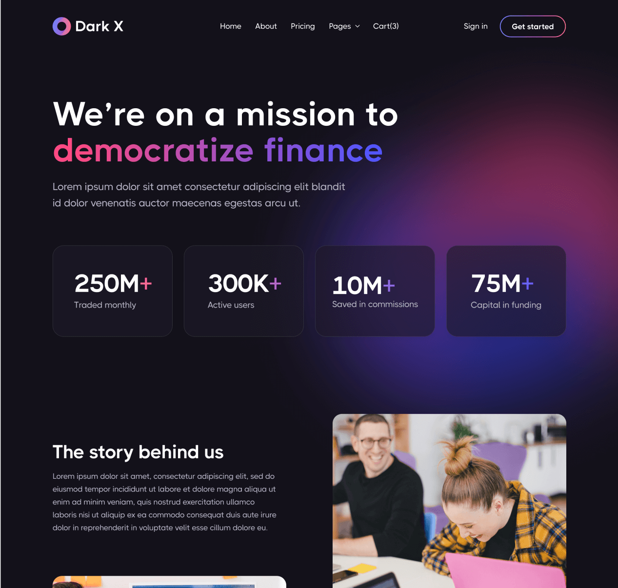 About - Dark X Webflow Template