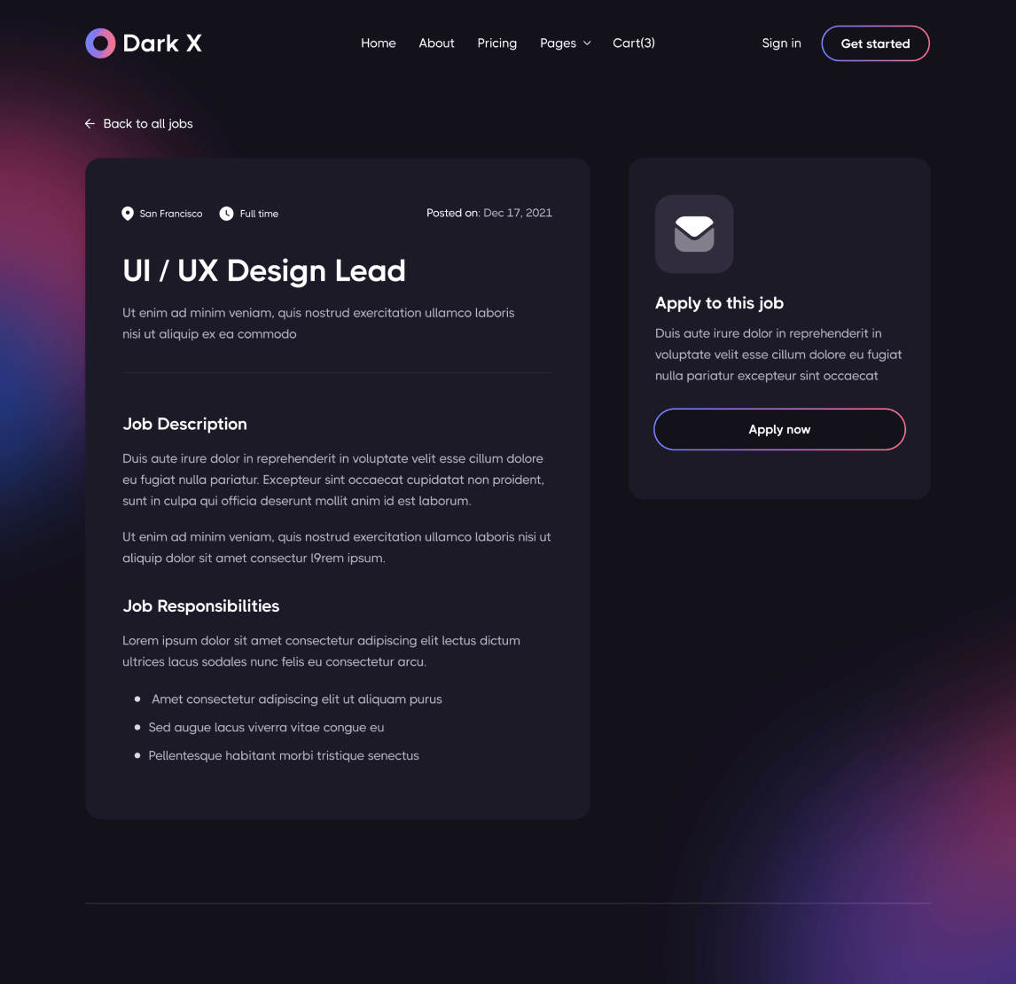 Job Posts - Dark X Webflow Template
