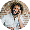 a man smiling