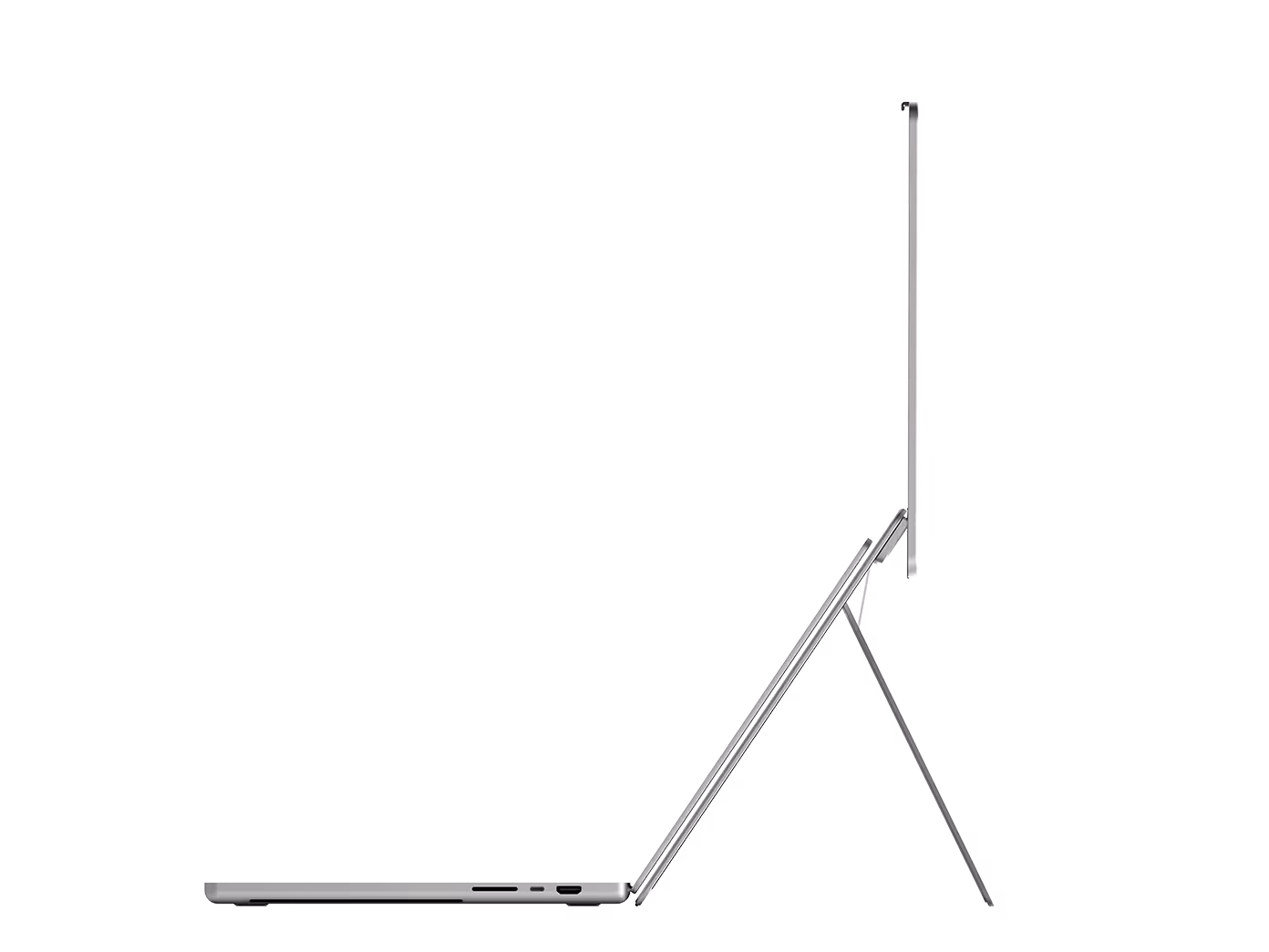 Side view of Standout portable monitor showing ultra-thin aluminum design and built-in kickstand.