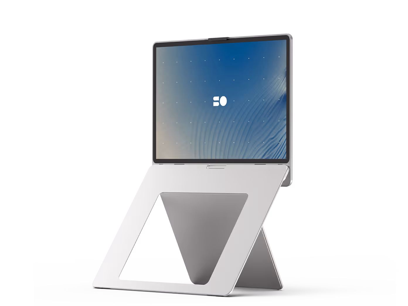 Standout portable monitor in open position with built-in kickstand and 4K display.