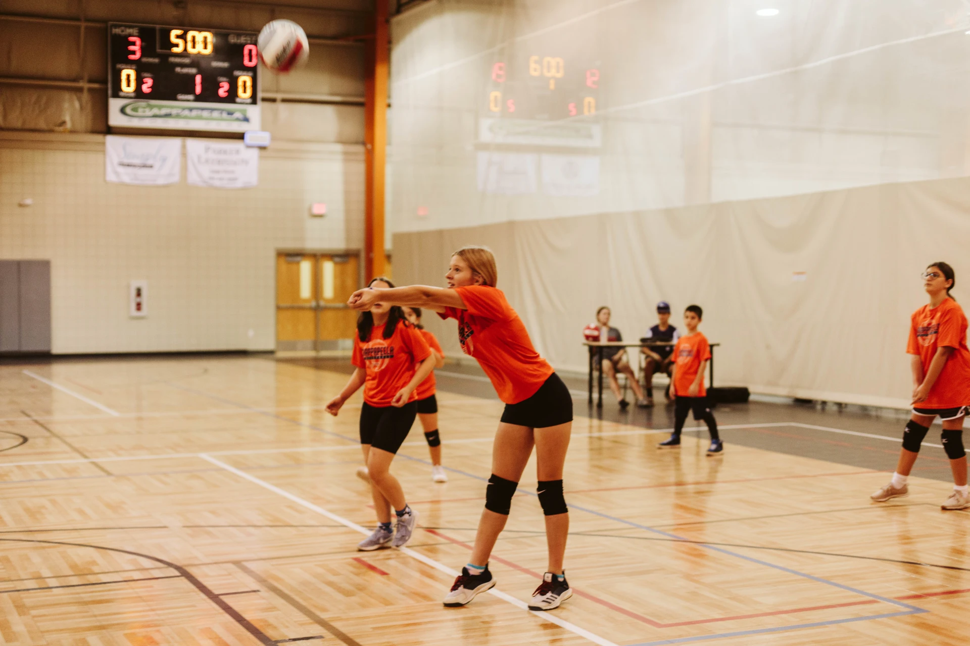 Kid playing volleyball