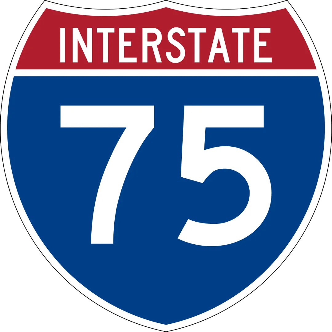 Interstate 75 highway sign – close to Victorian Village Apartments in Marietta GA