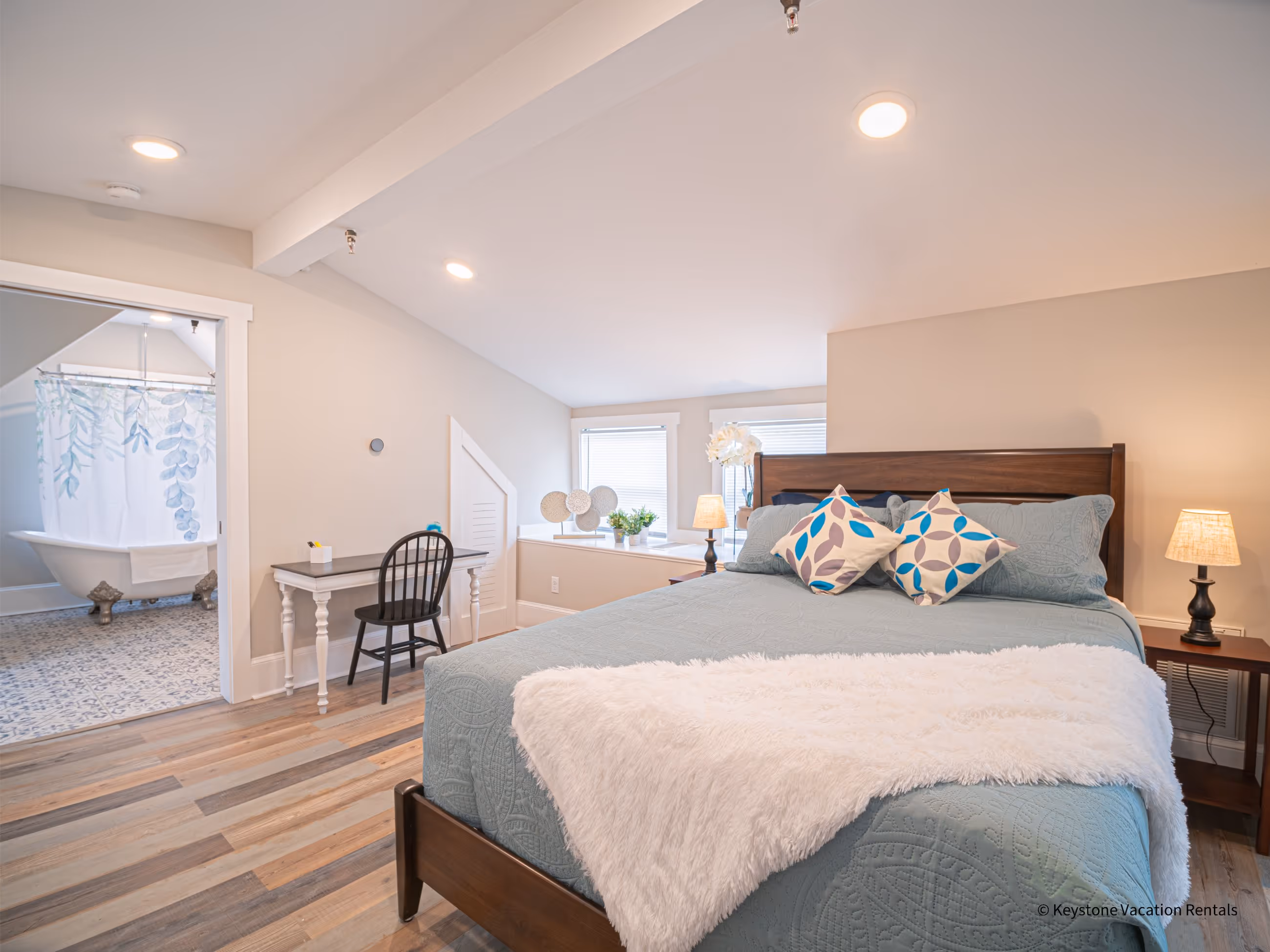 Cozy bedroom with natural light at Victorian Village Apartments in Marietta GA