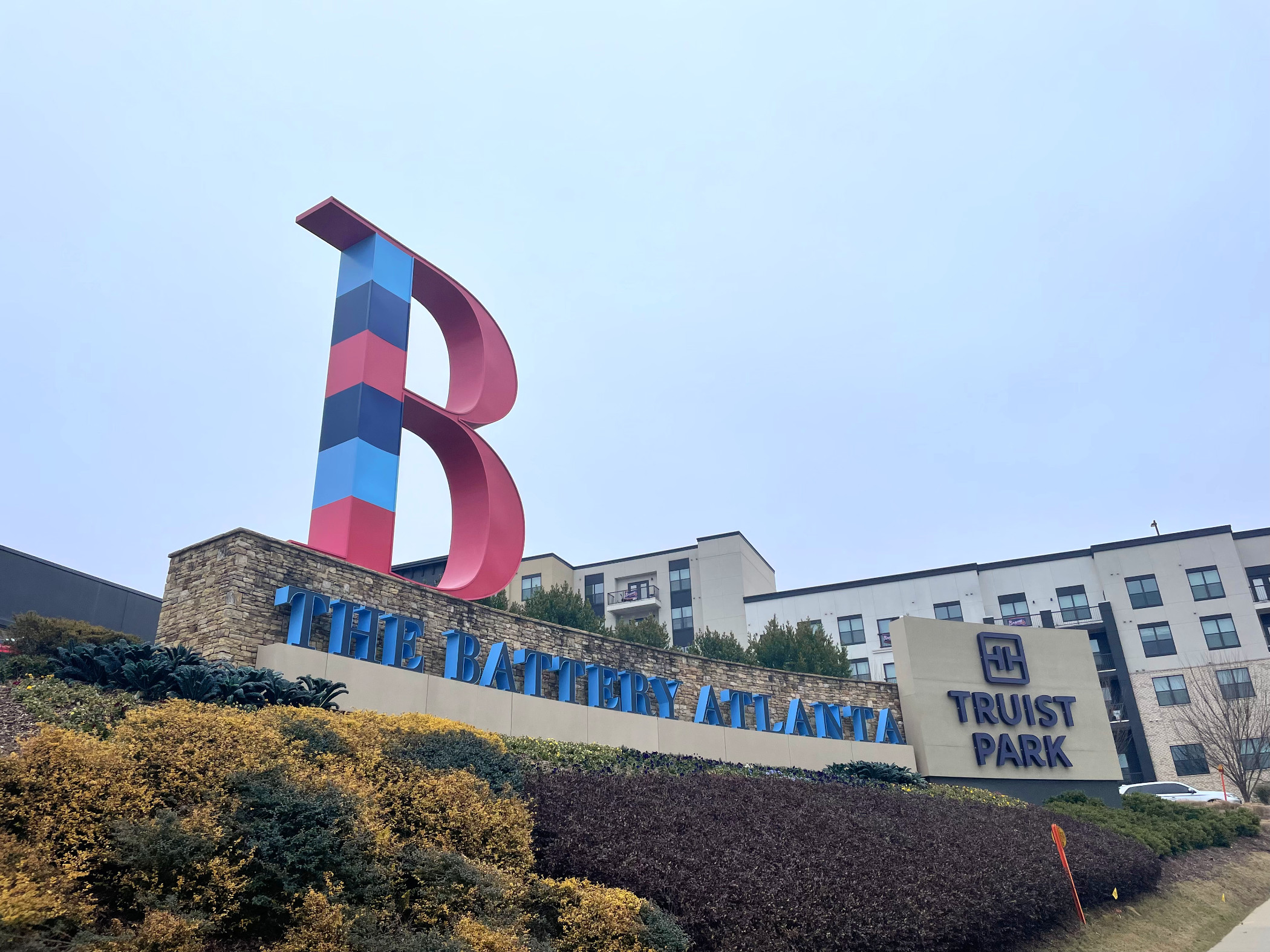 The Battery Atlanta landmark sculpture near Victorian Village Apartments in Marietta GA