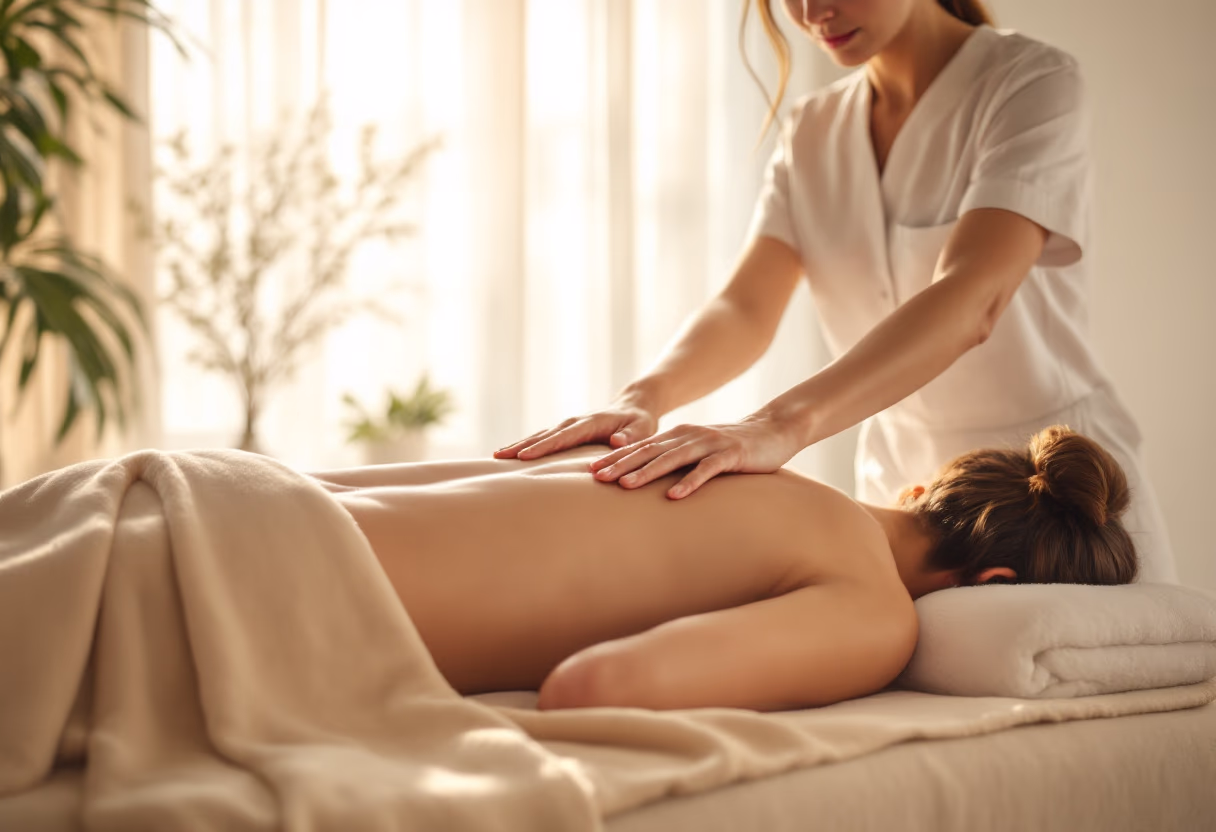 image of massage being performed (for a salon & spa)