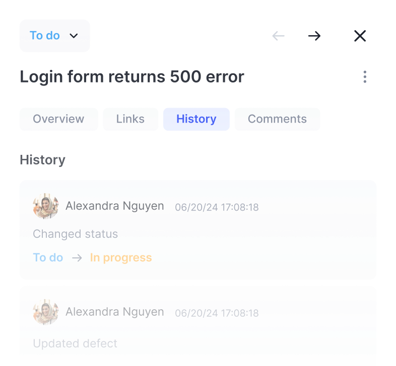 User interface showing radio buttons for Test format and Result format with Result format selected, text input named Basic result, toggle for Assign as default off, tabs for Rule 1 and Rule 2 with Rule 2 active, status filters In progress and Passed applied, Manage tags toggle on, and a custom field labeled Success notes.