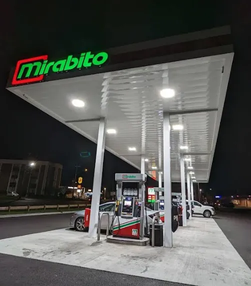 Mirabito gas station at night