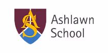 Ashlawn School logo with maroon and blue shield and gold AS initials.