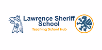 Lawrence Sheriff School logo with wolf head, lion emblem, and school hub text.