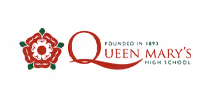 Queen Mary's High School logo with stylised Tudor Rose and founding year 1893.