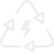 Recycling triangle with lightning bolt symbolizing energy transfer and reuse