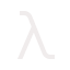 White lambda symbol representing wavelength in physics and wave equations