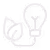 Light bulb and leaves icon showing energy transfer in and between organisms