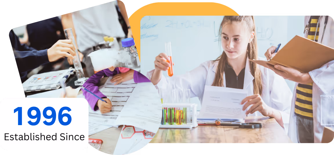 Students conducting experiments and taking notes in A-Level chemistry lessons
