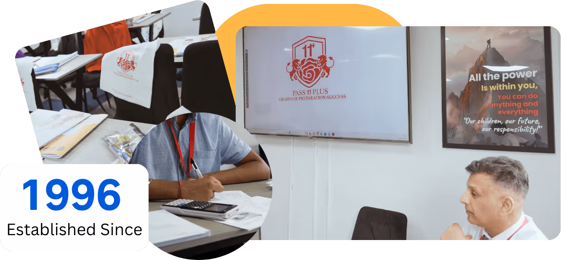 Classroom and motivational poster from established 11+ tuition provider