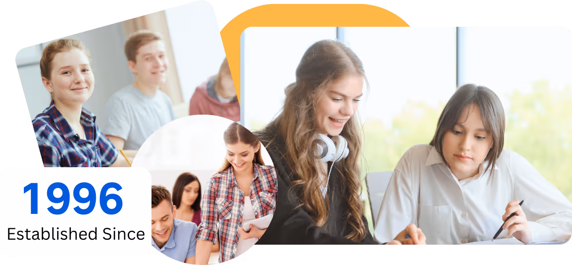 Students learning German through teamwork, discussion, and study.