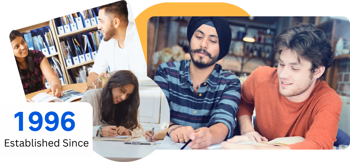 Students studying Punjabi in a collaborative GCSE learning environment.