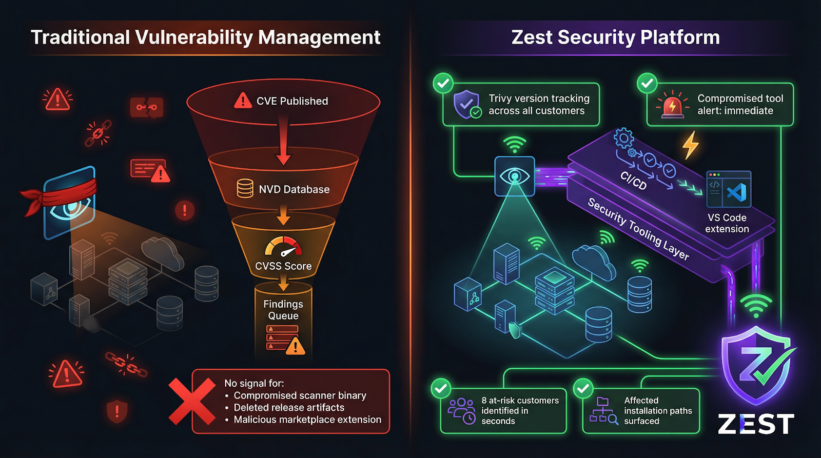 Traditional VM vs Zest: The structural blind spot exposed