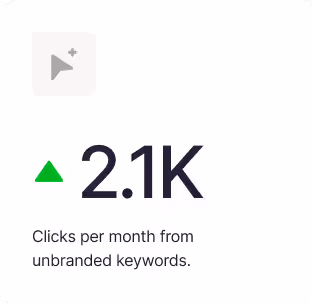 Case study graphic showing some numbers and a green arrow up.