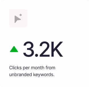 Case study graphic showing some numbers and a green arrow up.