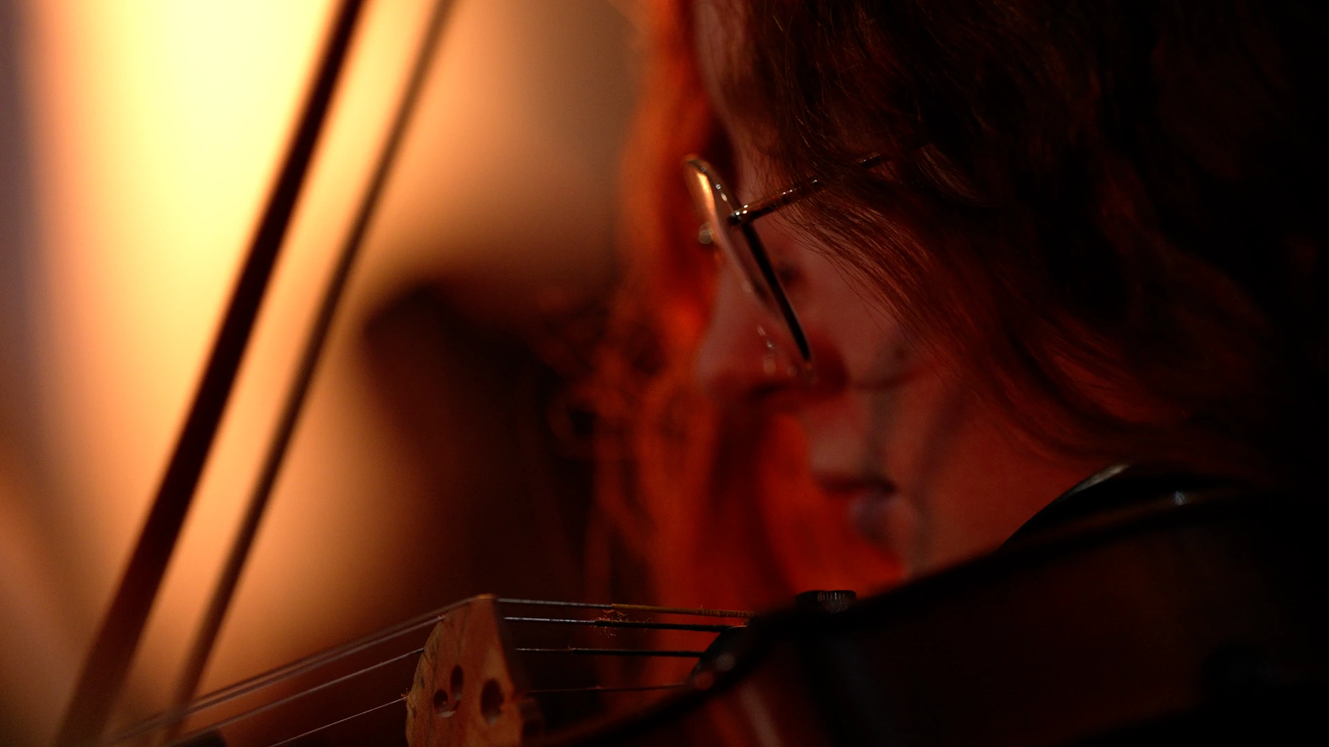 Close-up of violinist performing during Grime Opera rehearsal workshop | Documenting Music Education and Creative Collaboration